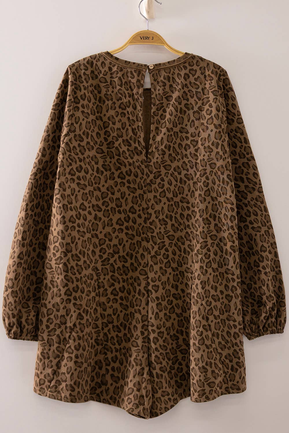 Leopard Print Long Sleeve Romper