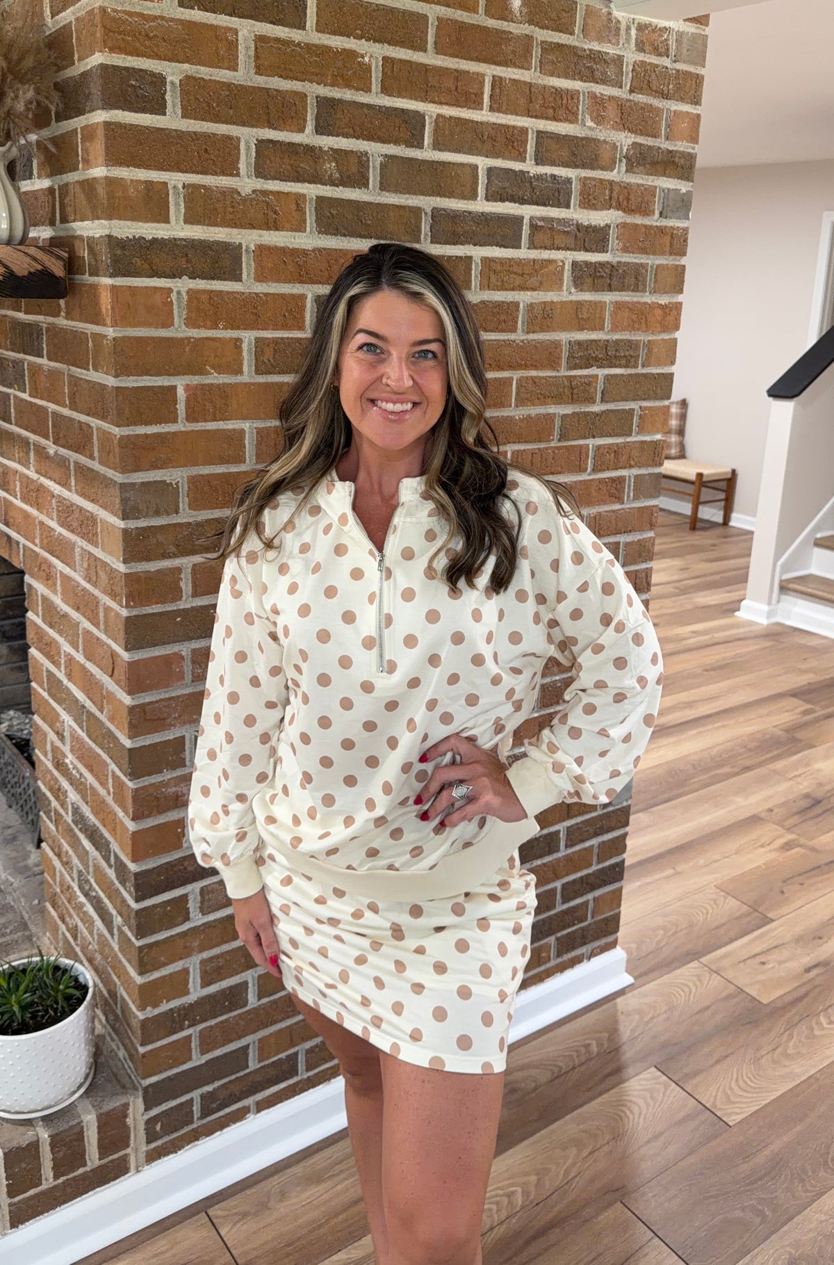 Polka Dot Hooded Skort Set